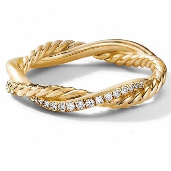 

with side stones rings petite band ring in 18k yellow gold color pav diamonds 230710, Silver