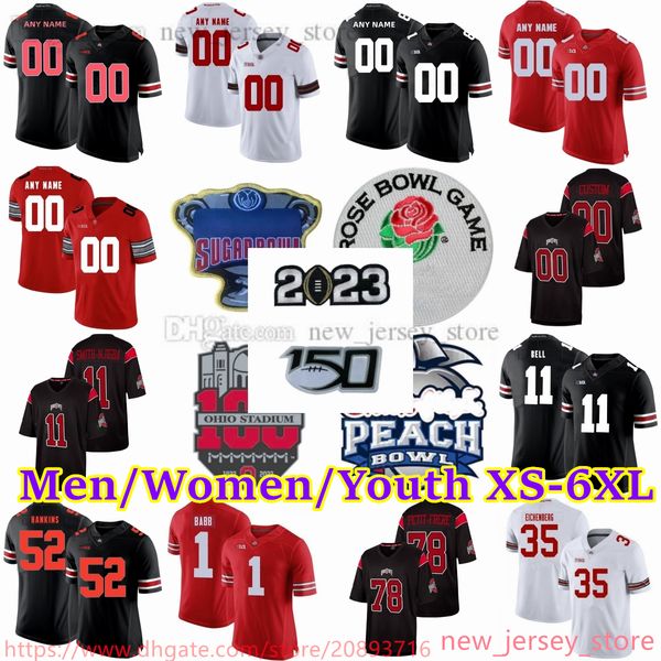 

custom s-6xl ncaa ohio state buckeyes football jersey 79 dawand jones 12 emeka egbuka 11 tyreke smith 33 jack sawyer 16 cade stover 7 sevyn, Black