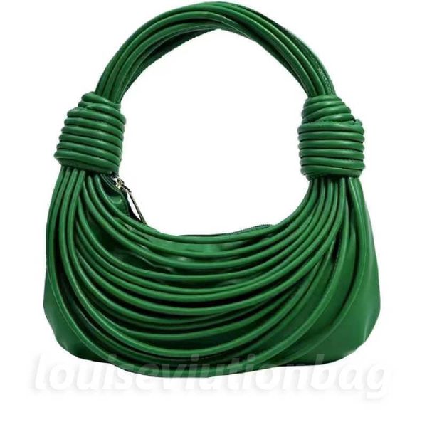 

hand-woven bread pu leather handle satchel noodles underarm bag