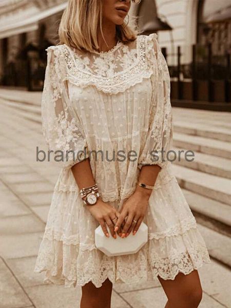 

basic casual dresses summer lace dress women fashion solid a-line party holiday dresses elegant casual knee-length dress female vestido de, Black;gray