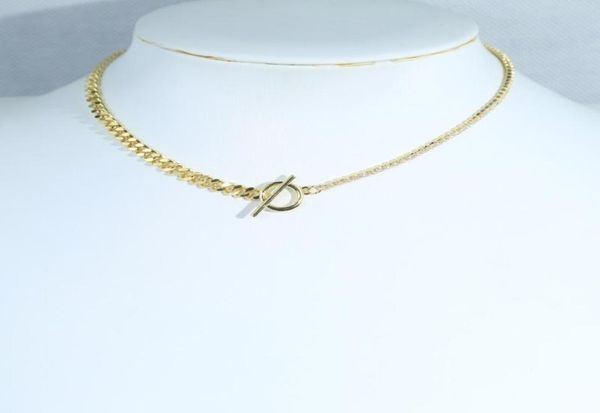 

chokers elegant dazzling cz tenis chain choker necklace luxury cuban with gold color toggle clasp for women jewelry3766552, Golden;silver