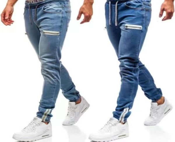 

mens jeans choice casual frosted zip design classic light blue jean slim homme denim street jeans6039041