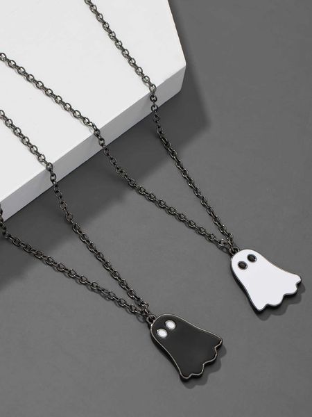 

fashionable and popular 2pcs men ghost charm necklace alloy for jewelry gift and for a stylish look, Silver