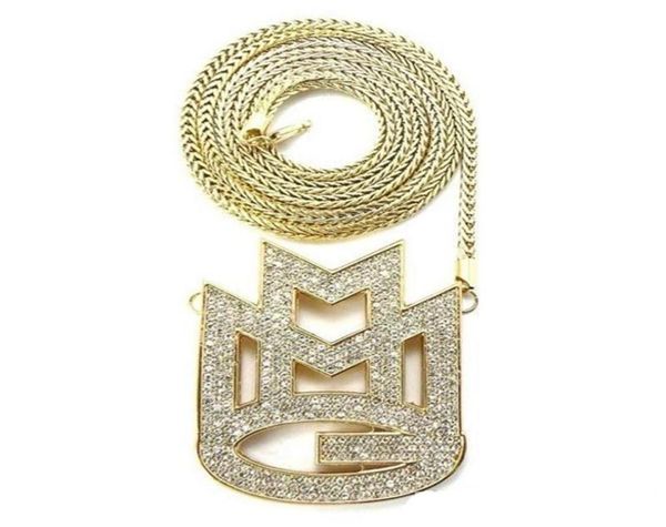 

cara new iced out maybach music group mmg pendant 36 franco chain maxi necklace hip hop necklace emen039s chokers necklace je8383073, Silver