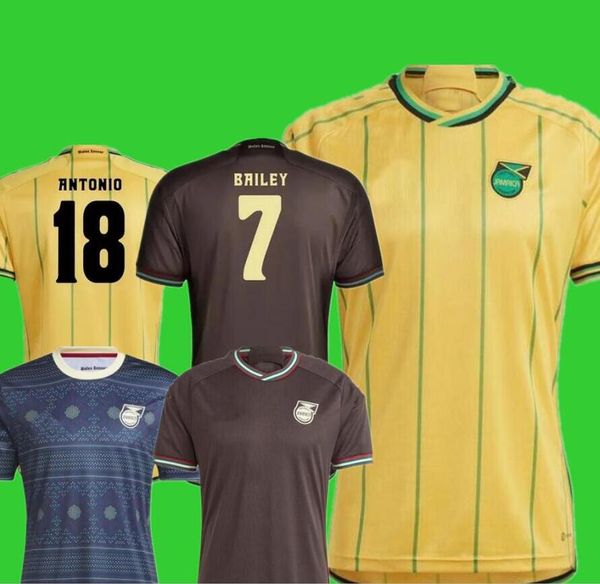 

2023 jamaica national football soccer jerseys 23/24 bailey antonio reid shirt nicholson morrison lowe men football uniform, Black;yellow