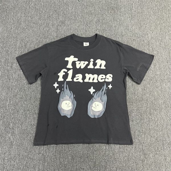 

mens tshirts broken planet large short sleeve letter foam print high street pure cotton black and womens tshirt 230710, White;black