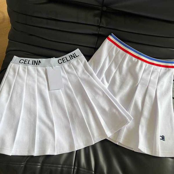 

women's jeans designer 2023ss new pleated skirt hip wrap short versatile ins selling half qrtp, Blue