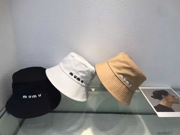 

miu letter fisherman hat female summer designer beanie cap versatile sunshade and sun protection hat male couple trend early spring korean p, Blue;gray