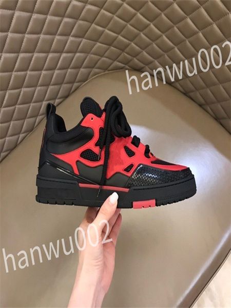 

new luxury designer flat sneaker trainer casual shoes leather white letter overlays fashion platform mens womens low sneakers rd230601, Black