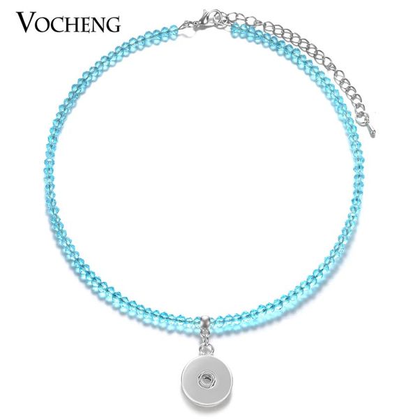 

vocheng noosa snap charms bead chokers necklace 3 colors 18mm button pendant jewelry nn4989327855, Silver
