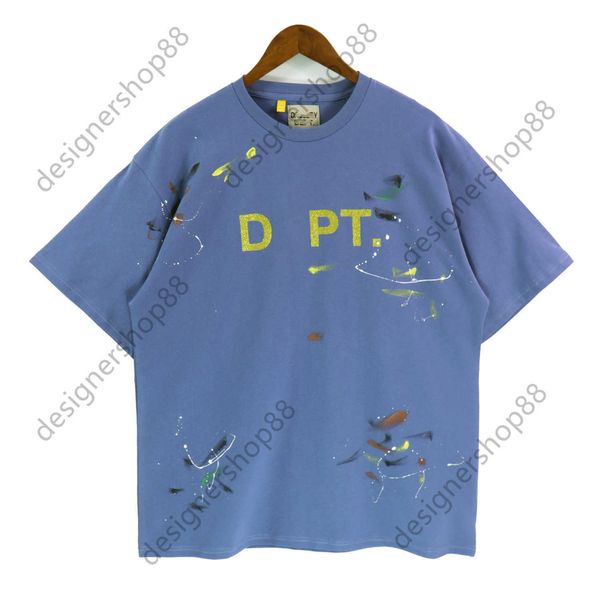 

men's t-shirts designer gellary dapt tokyo japan splash print blue t-shirt summer relaxed casual couple short sleeve, White;black
