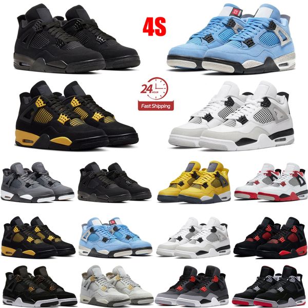 

4s basketball shoes for men women og red thunder pine green military purple metallic black cat white oreo sail seafoam university blue bred