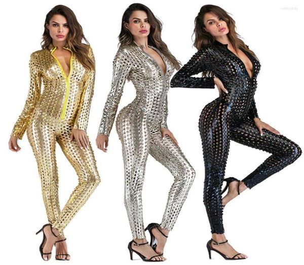 

women039s jumpsuits faux pu leather catsuit catwomen shiny one piece bodycon jumpsuit black gold silver wetlook leotard bo1173848, Black;white