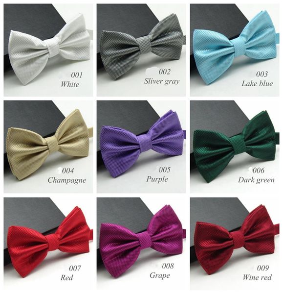 

20 colors solid fashion bowties men colorful chess necktie tie bow tie male marriage bow wedding bow ties6139158, Red;brown