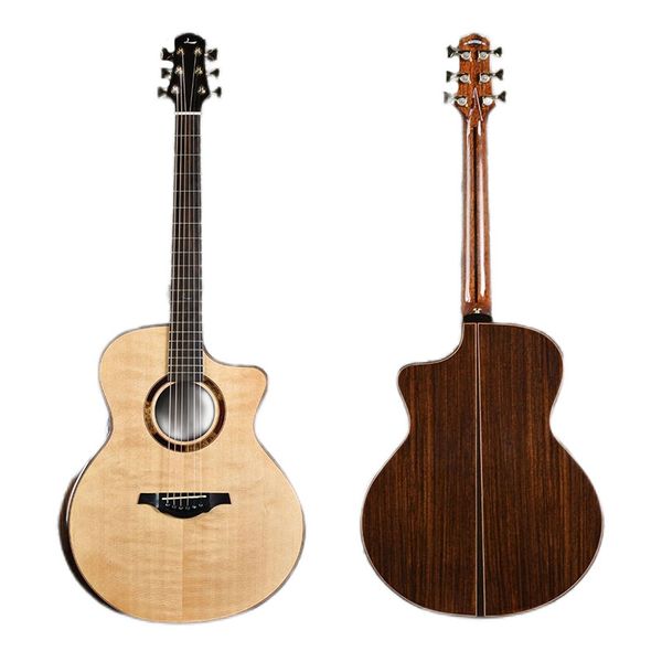 

lechant cutawayt 41 inches solid spruce acoustic guitar cutaway rosewood body