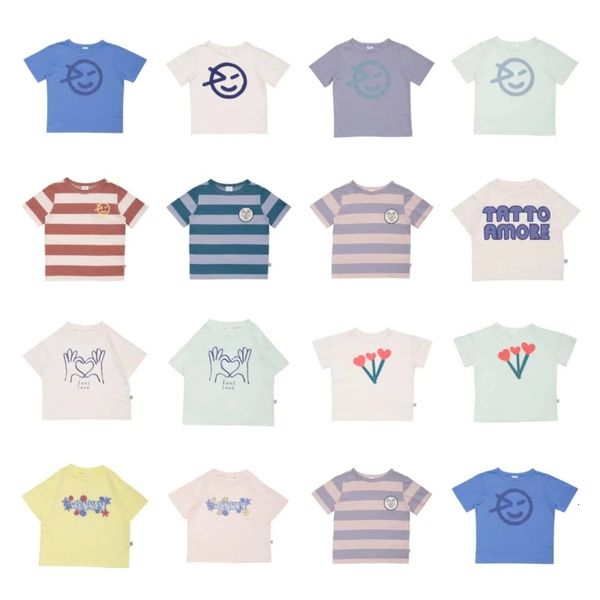 

t shirts enkelibb wyn 23 ss summer kids classic face t shirt fashion brand boys tees girl designer clothes children 230711, Blue
