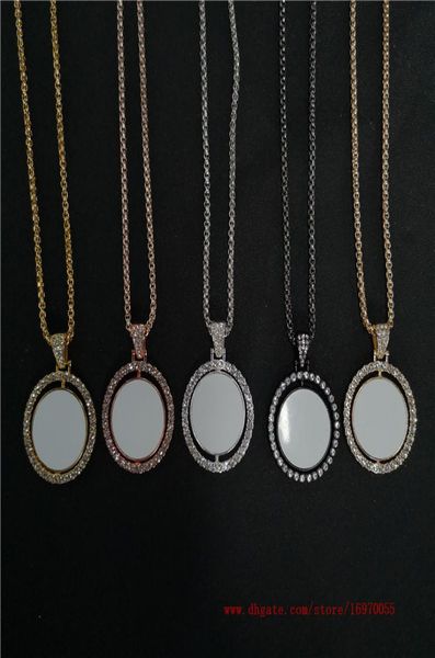 

sublimation blank round po necklaces pendants fashion transfer printing jewelry consumables factory two sided8613047, Silver