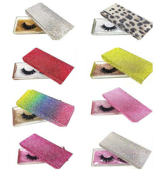 

14 styles diamond packing box 3d eyelashes empty packaging boxes plastic glitter rhinestone eye lashes case3976007