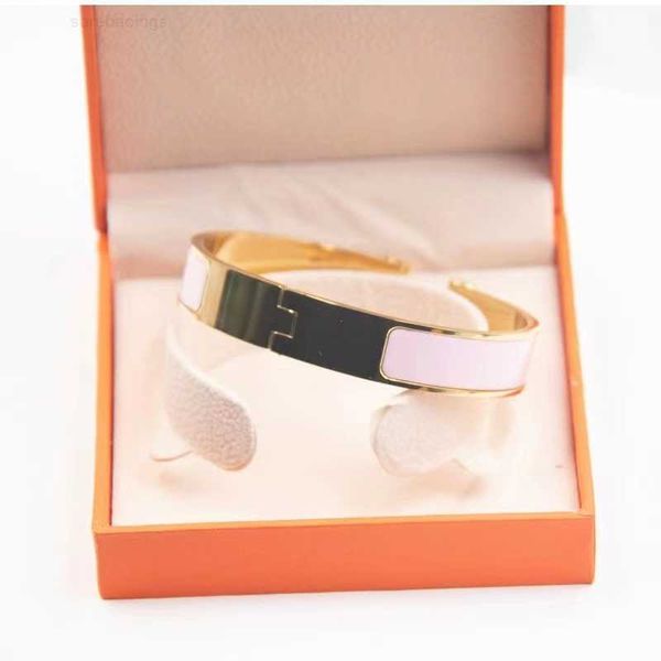 

bracelet luxury brand her max gold braclet designer enamel bracelet 8mm narrow h buckle titanium steel korean mom thanksgiving christmas fas, Black
