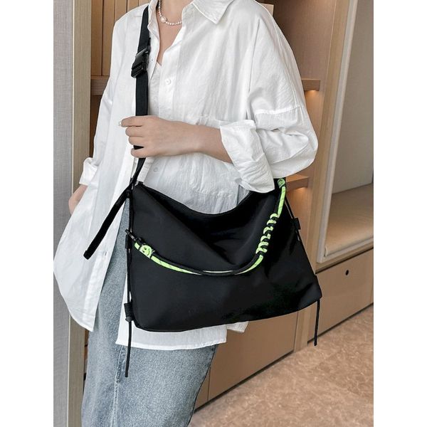 

waist bags foufurieux simple solid women shoulder bag lightweight nylon messenger casual streetwear female crossbody fashion 230711