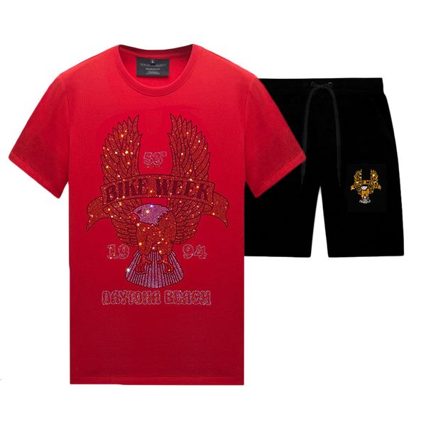 

mens tracksuits tracksuit men women two piece set for summer casual red shortsleeved t shirts and black shorts 230710, Gray