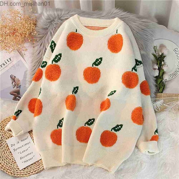

women's sweaters winter and spring women's o-neck loose cartoon casual pull korean women's vintage elegant street dance warm, White;black