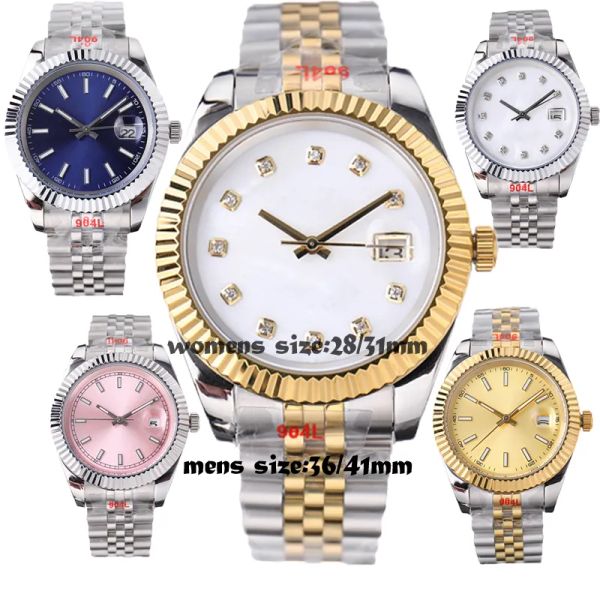 

men's automatic mechanical watch stainless steel men luxury watch women's hip hop luminous sapphire waterproof wristwatch fashion, Slivery;brown