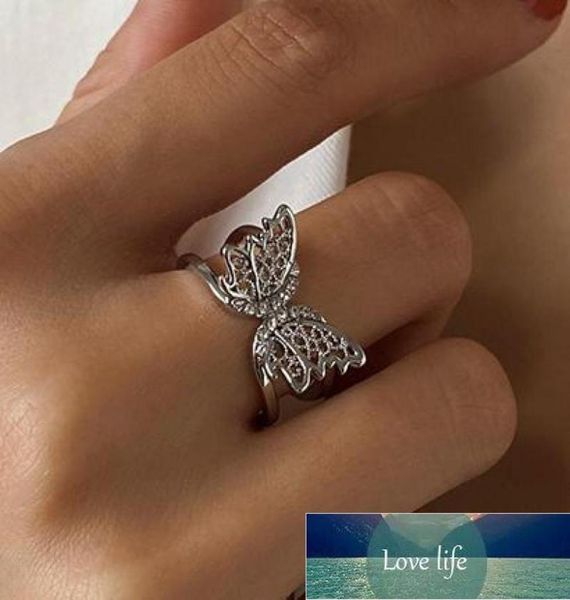 

vintage hollow butterfly ring rose gold silver color crystal rings for women new jrose gold silver color crystal ringsjewellery an3895203