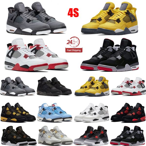 

4s basketball shoes for men women og red thunder pine green military fear pack black cat white oreo sail seafoam university blue bred sports
