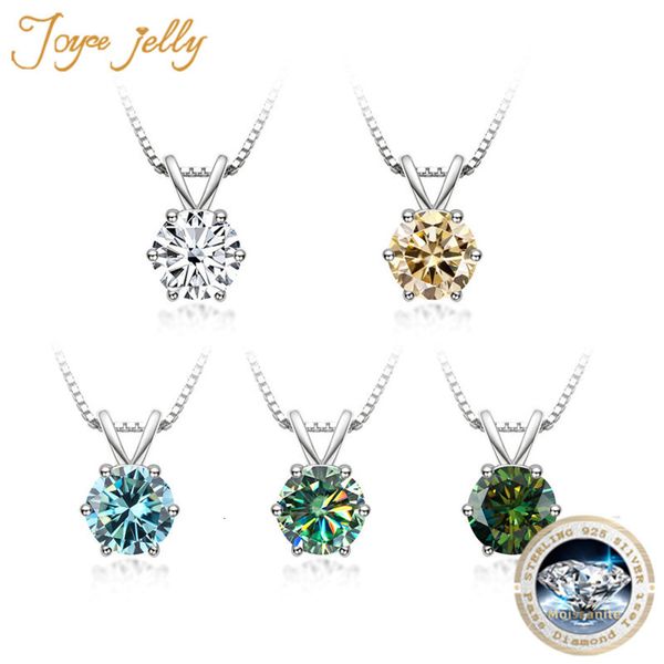 

pendant necklaces joycejelly classic 1ct necklace for charm women lab diamond pendant silver 925 jewelry engagement wedding party gifts 2307