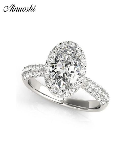 

cluster rings 925 sterling silver 1ct oval women wedding engagement annversary party gift birthday lover5693993, Golden;silver