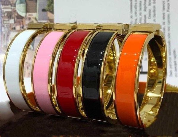 

luxury brand bracelet her max 12mm gold silver bracelet bangle for women fashion designer bracelets jewelry titanium steel wristband 31 enam, Black