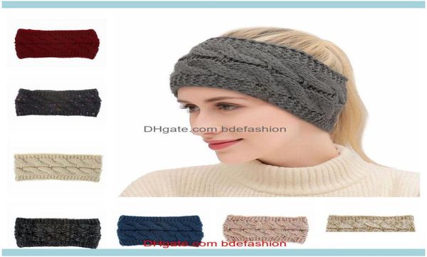 

headbands jewelry jewelrywomen knitted warmer headband 21 color fashion winter crochet hair band outdoor ear protection christmas 2443775, Silver