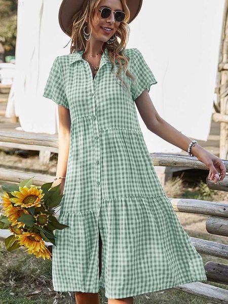 

urban dresses new ladies vintage boho summer dress women midi casual loose holiday plaid beach shirt dress women sundress female robe vestid, White;black