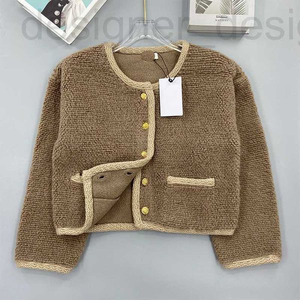 

women's knits & tees designer ce family round neck teddy granular long sleeve cardigan alpaca wool french coat lazy knit bzif, White