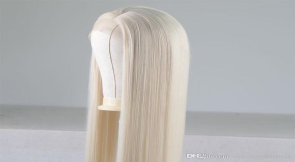 

blonde long straight hair glueless synthetic lace front wig heat resistant fiber hair side parting for women girls wigs5582945, Black