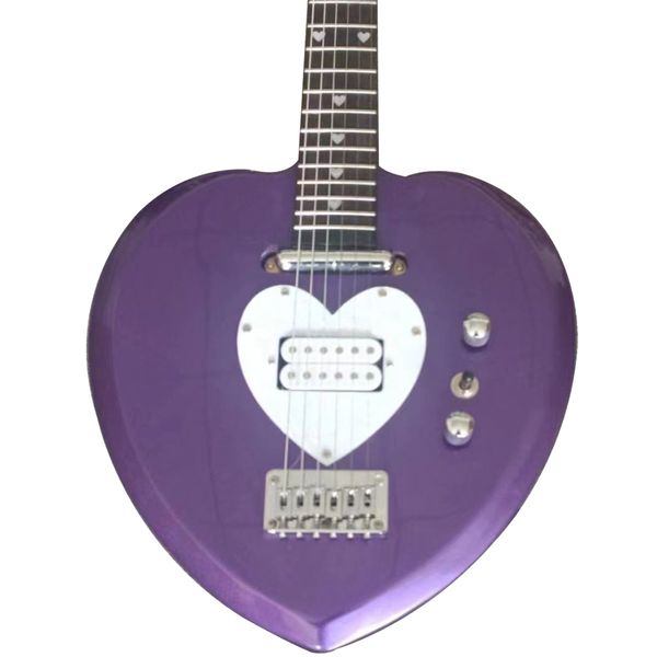 

heart shaped electric guitar purple high gloss can be customized with uality