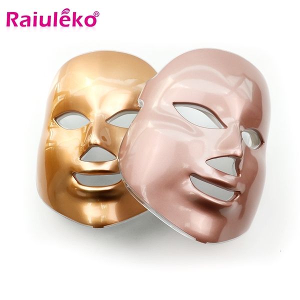 

face massager electric led beauty mask 7 color pon therapy massager anti acne remove wrinkle skin rejuvenation beauty care device 230710