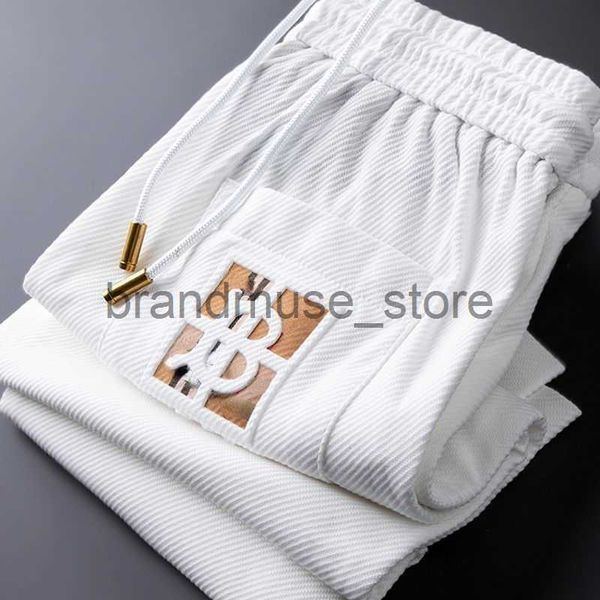 

men's pants bby mens casual pants tb embroidery trousers burb designer pants business suit pantses loose sweatpants 4xl 5xl j0711, Black