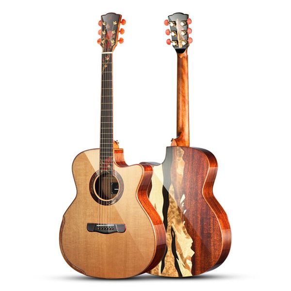 

merida autumn all solid wood acoustic guitar cutaway 41" solid cedar guitar