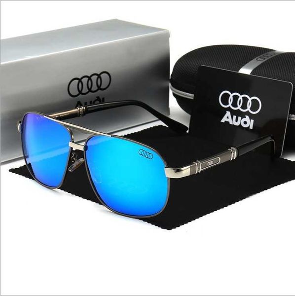 

fashion audi sunglasses men's large frame polarized men's fishing high-definition glasses driving 518 fashion with logo box, White;black