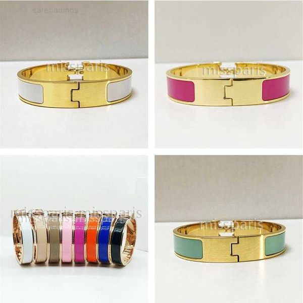 

designer bracelet luxury brand her max enamel rainbow bangle bracelets men and women titanium steel gold buckle deisgber bracelet fashion je, Black