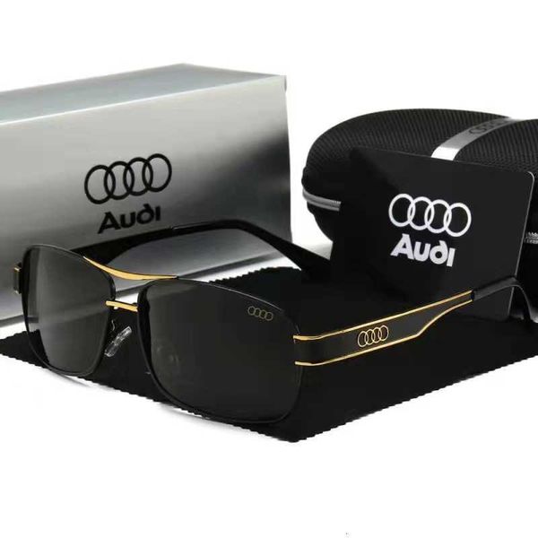 

fashion audi sunglasses box sunglasses men's polarization mirror driver's fishing glasses new 553 with logo box, White;black