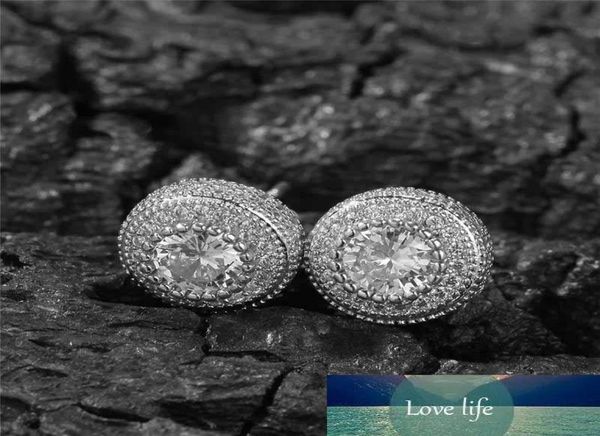 

stud fashion yellow white gold plated cz round diamond earrings for men women hiphop jewerly factory expert design qu5922770, Golden;silver