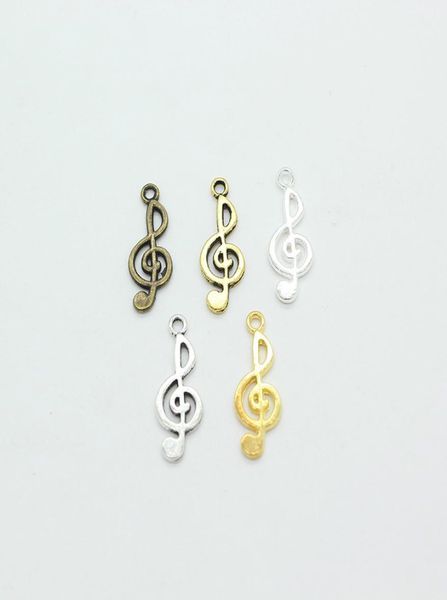 

100pcspack music note charms diy jewelry making pendant fit bracelets necklaces earrings handmade crafts silver bronze charm4435673, Bronze;silver