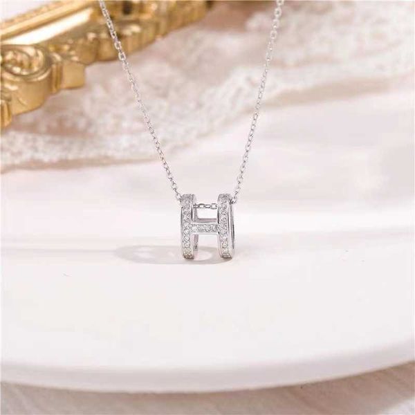 

s925 sterling silver h-letter necklace for women 2022 new trendy and popular design light luxury collar chain gift