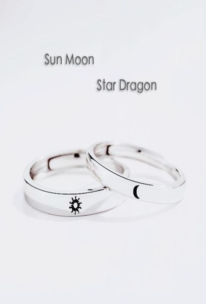 

simple opening sun moon ring minimalist silver color sun moon adjustable ring for men women couple engagement jewelry3495344