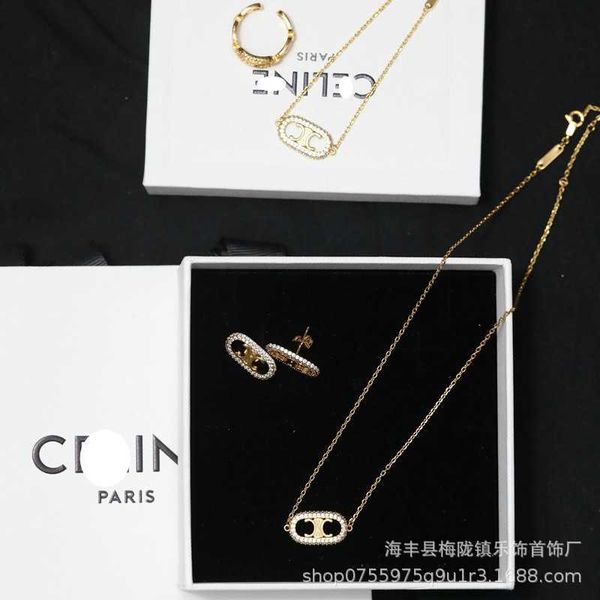 

ce arc de triomphe pig nose gold necklace for women's light luxury and small market design high grade mesh red collar chain summer, Silver