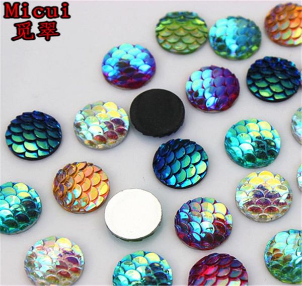 

300pcs 10mm ab color round resin rhinestone fish scale flatback crystal stones gems for clothing crafts decorations diy zz6229559450, Black