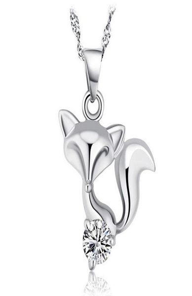 

925 sterling silver fox necklace love cubic zircon fox pendant bohemian animal fashion korean necklace pendant for women brand new4007625
